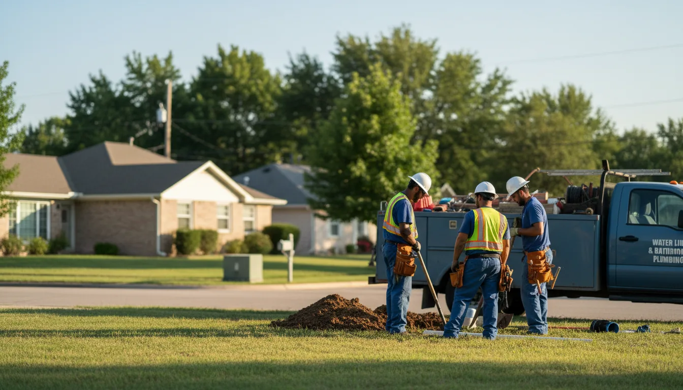 Residential water line and bathroom plumbing service in Pitman, PA